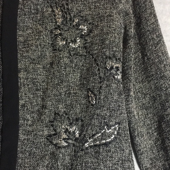 STUDIO EASE Embroidered Floral Spring Jacket Classic Design Open Front - Picture 9 of 16
